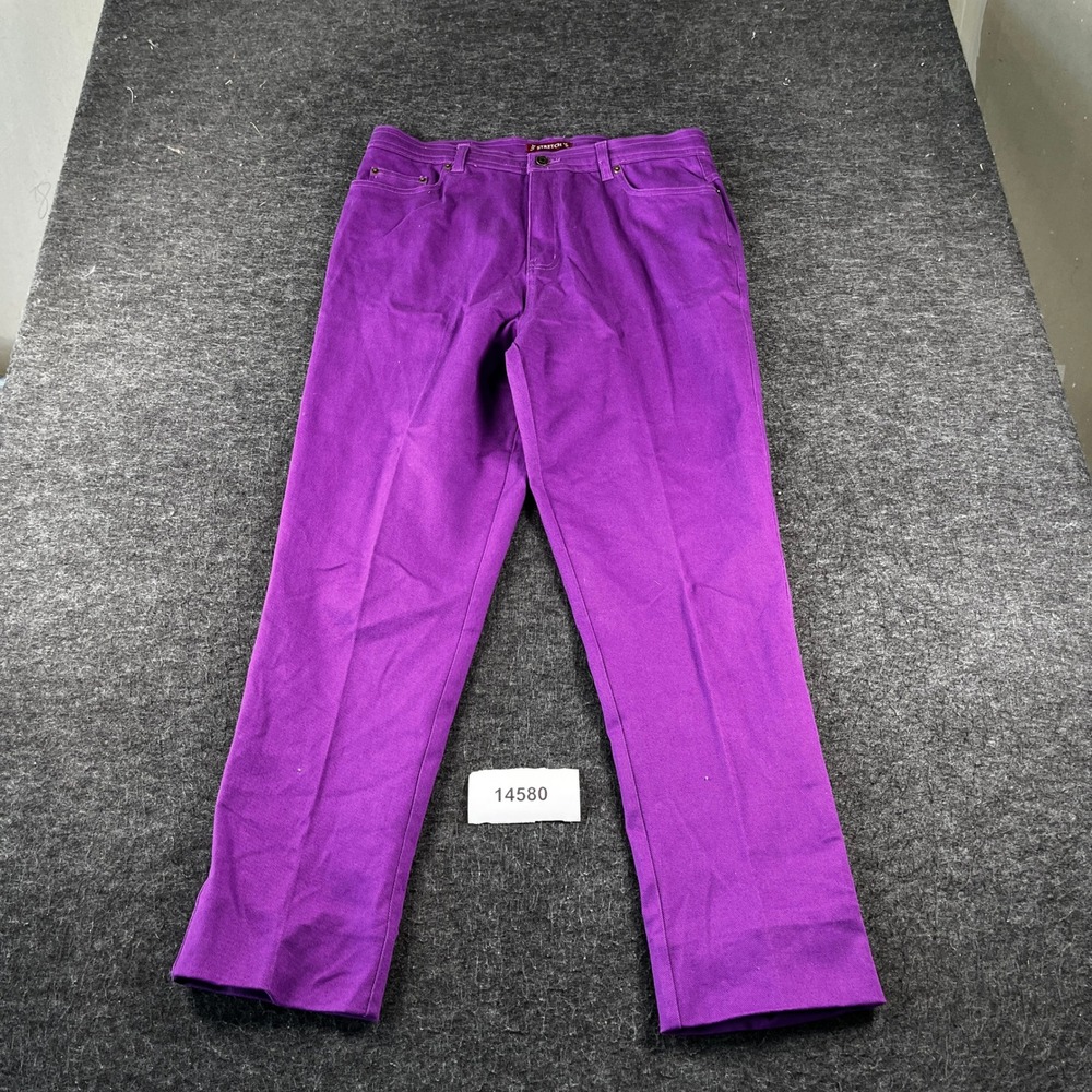 Ely Country Charmers Jeans Womens 16 Purple Denim Cotton Stretch Straight Leg